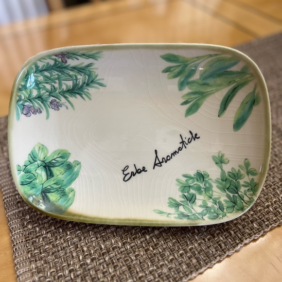 Lovely Erbe Aromatiche Ceramic Cheese Plate - Picture 9 of 12